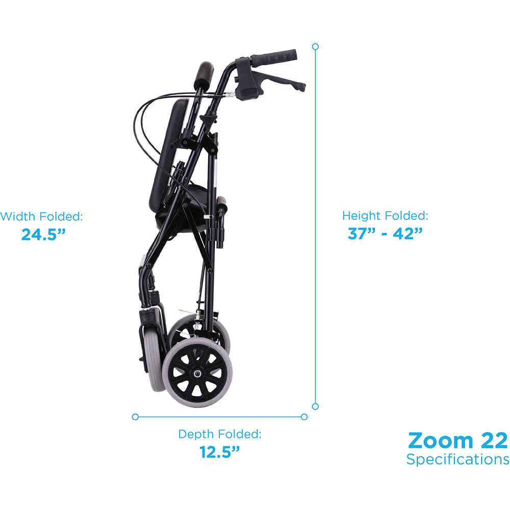 Nova Zoom 22 Rollator, 4222BK Black