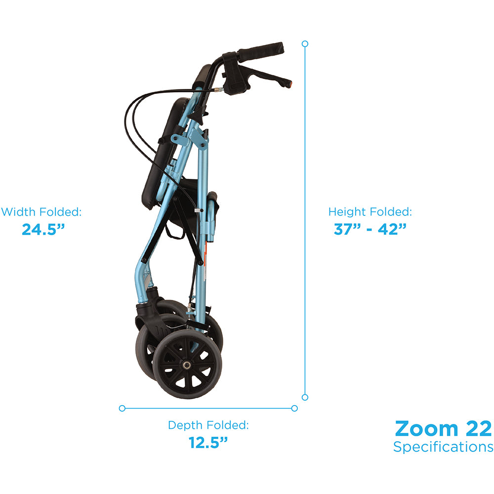 Nova Zoom 22 Rollator, 4222DB Sky Blue