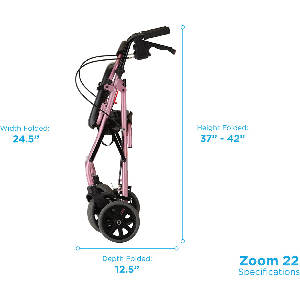 Nova Zoom 22 Rollator, 4222PK Pink