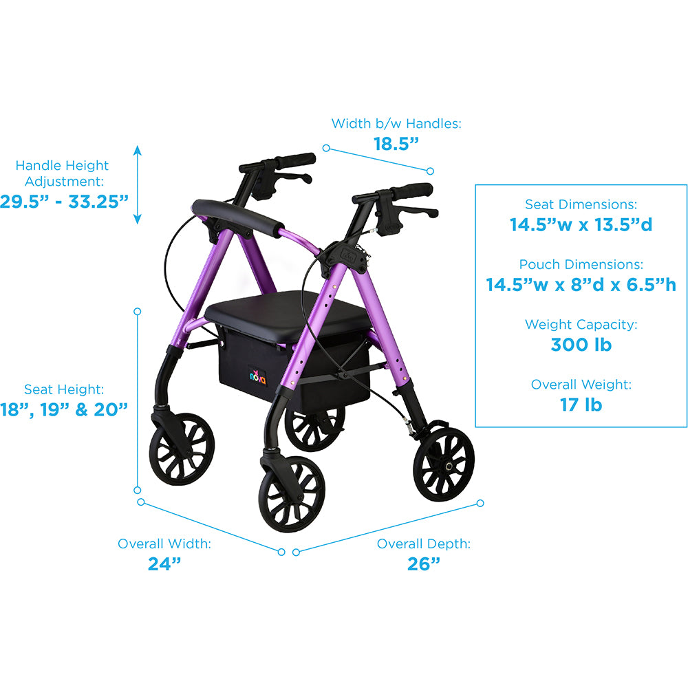 Nova Star 8 Petite Rollator, 4278PL Purple
