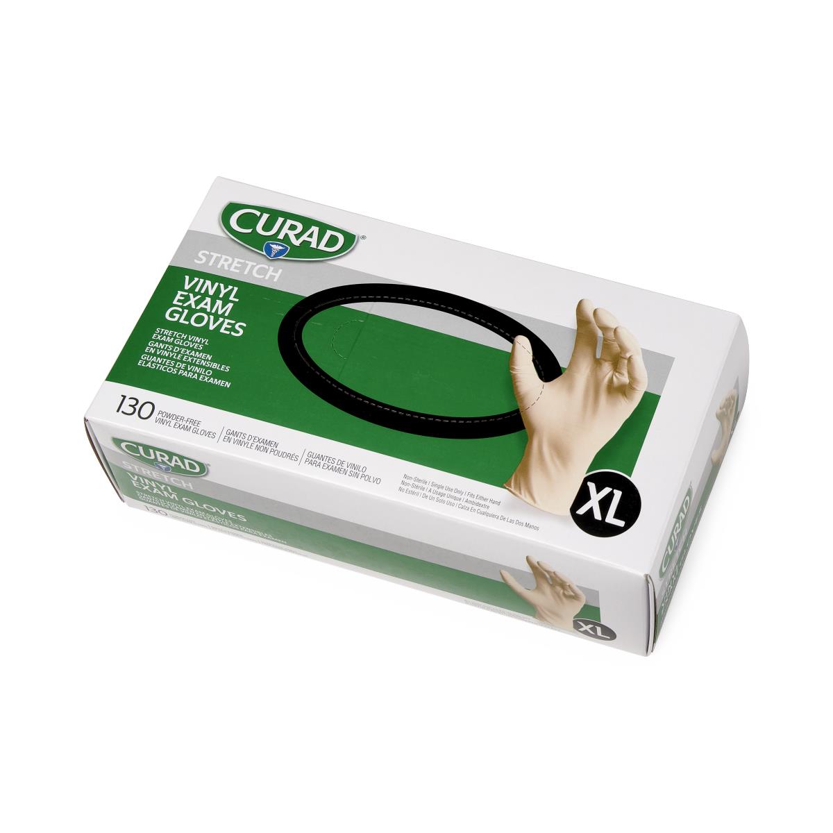 CURAD Stretch Vinyl Exam Gloves, Size XL 150/bx CUR9227H