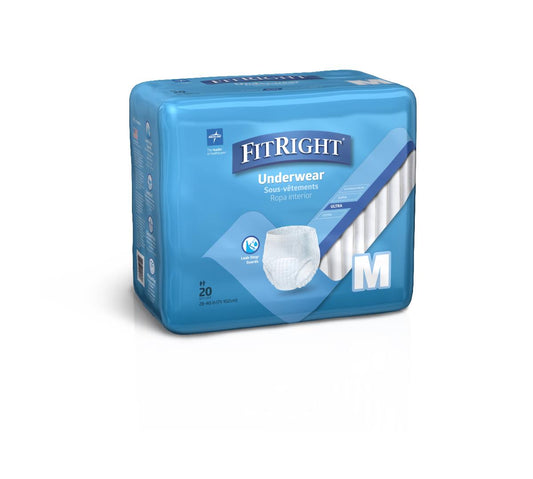 Medline FitRight Ultra Protective Underwear, Size M 80/cs FIT23005A