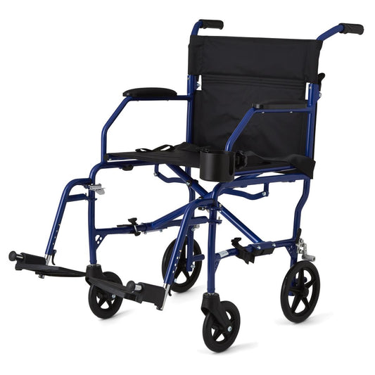 Medline Ultralight Transport Chair Blue MDS808200F3B