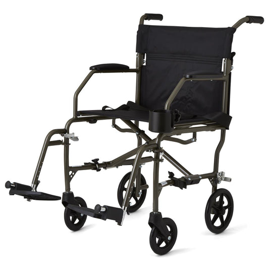 Medline Ultralight Transport Chair Silver MDS808200F3S