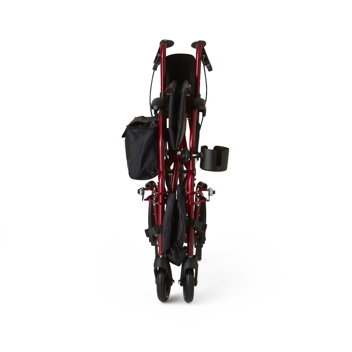 Medline Translator Combo Transport Chair and Rollator, Red MDS808200TRR