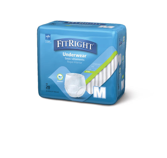 Medline FitRight Extra Protective Underwear, Size M 80/cs MSC13005A