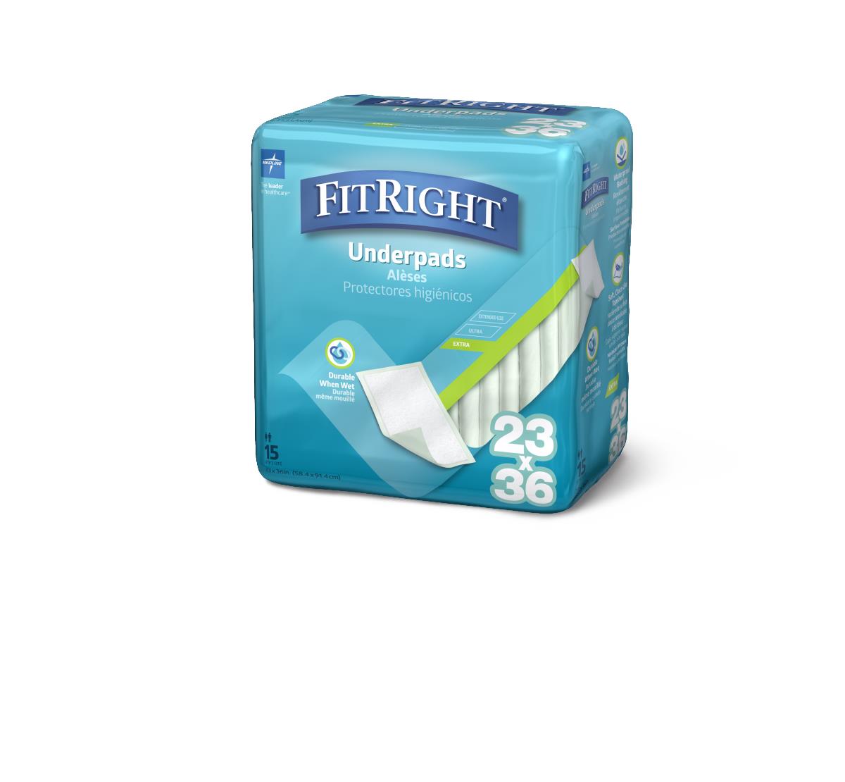 Medline FitRight Underpads 23" x 36" 15/bg MSC281150Z
