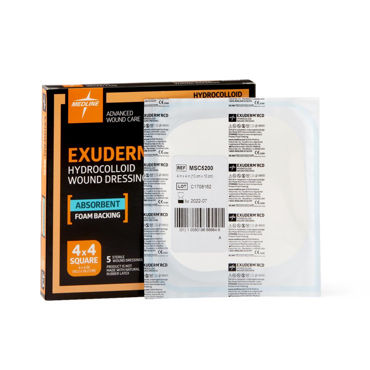 Exuderm RCD 4x4 Hydrocolloid Dressing 5/bx MSC5200