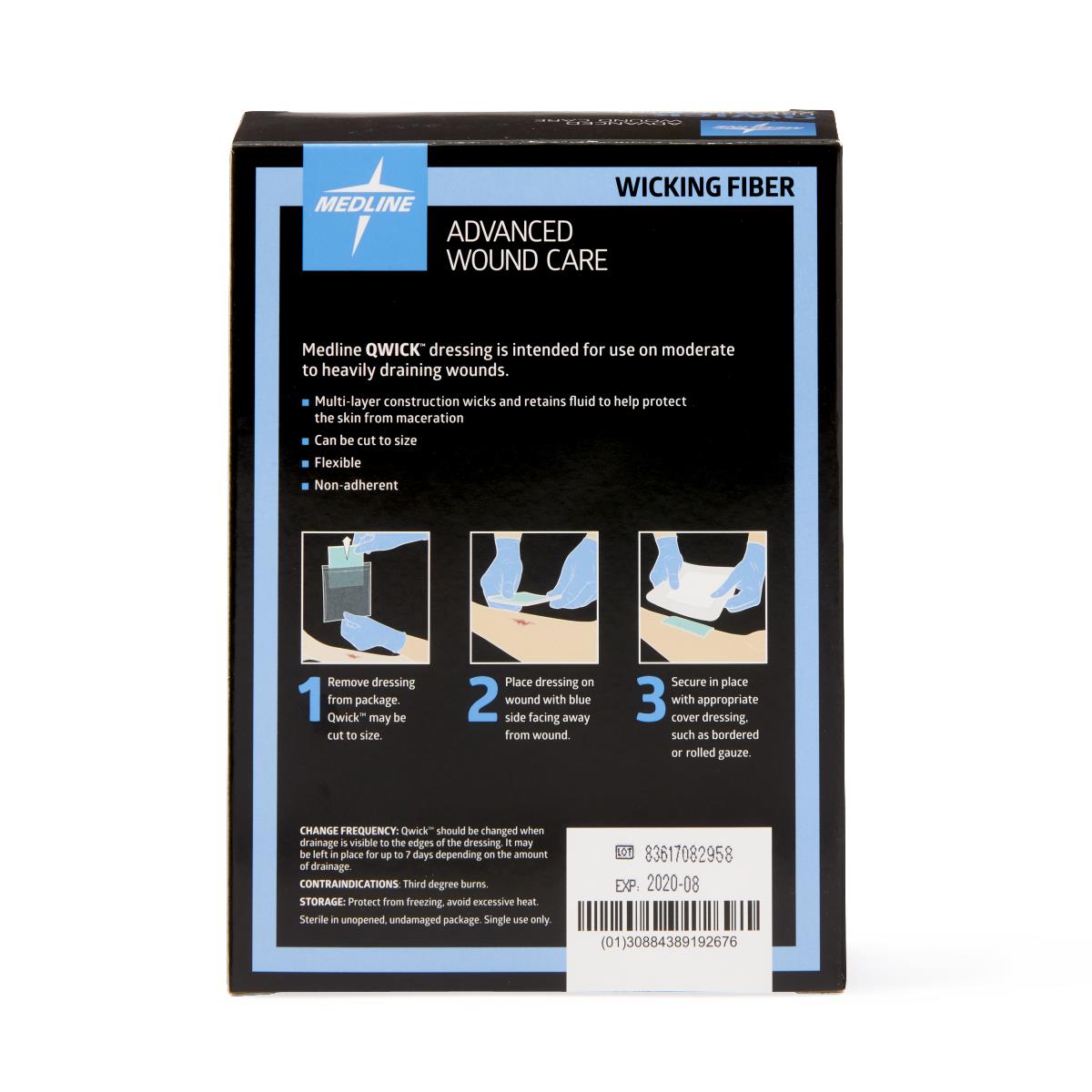 Qwick 2x2 Nonadhesive Superabsorbent Dressing 10/bx MSC5822Z