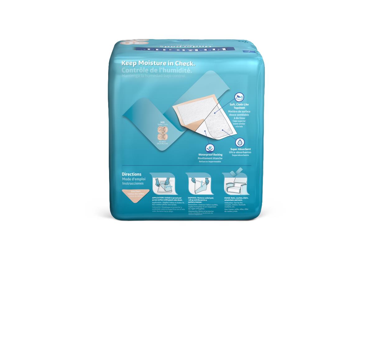 Medline FitRight Underpads 30" x 30" 10/bg MUP1000FZ