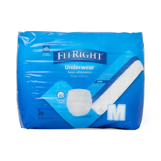 Medline FitRight Ultra Protective Underwear, Size M 20/pk FIT23005AZ