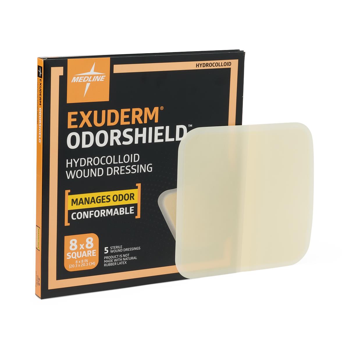 Exuderm Odorshield 8x8 Hydrocolloid Wound Dressing 5/bx MSC5588