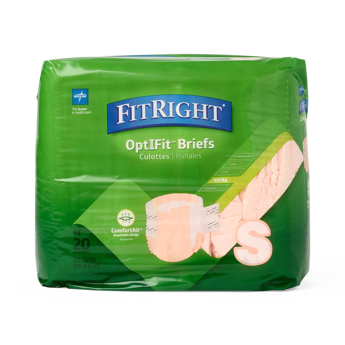 FitRight OptiFit Extra Incontinence Briefs with Center Tab, Heavy