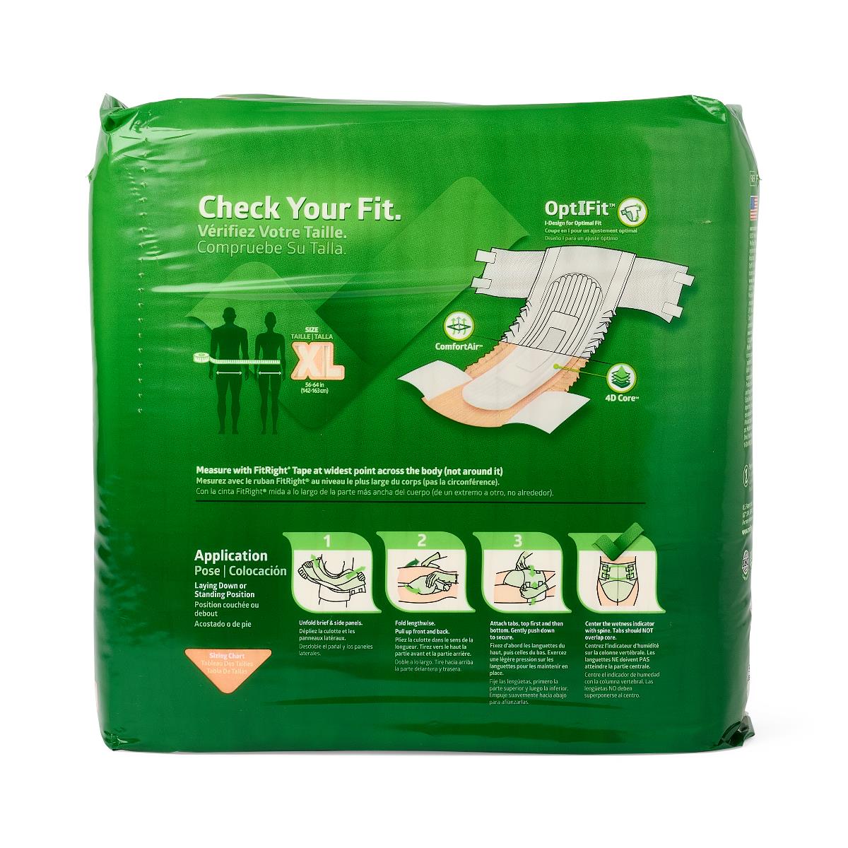 Medline FitRight OptiFit Extra Brief Size XL 56"-64", 80/cs FITEXTRAXLG