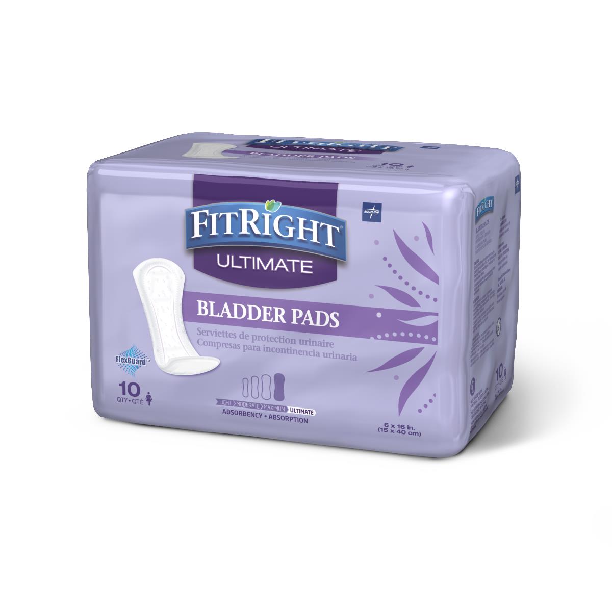 FitRight Ultimate Bladder Control Pad 6" x 16" 12pk/cs 10/pk FBC1040