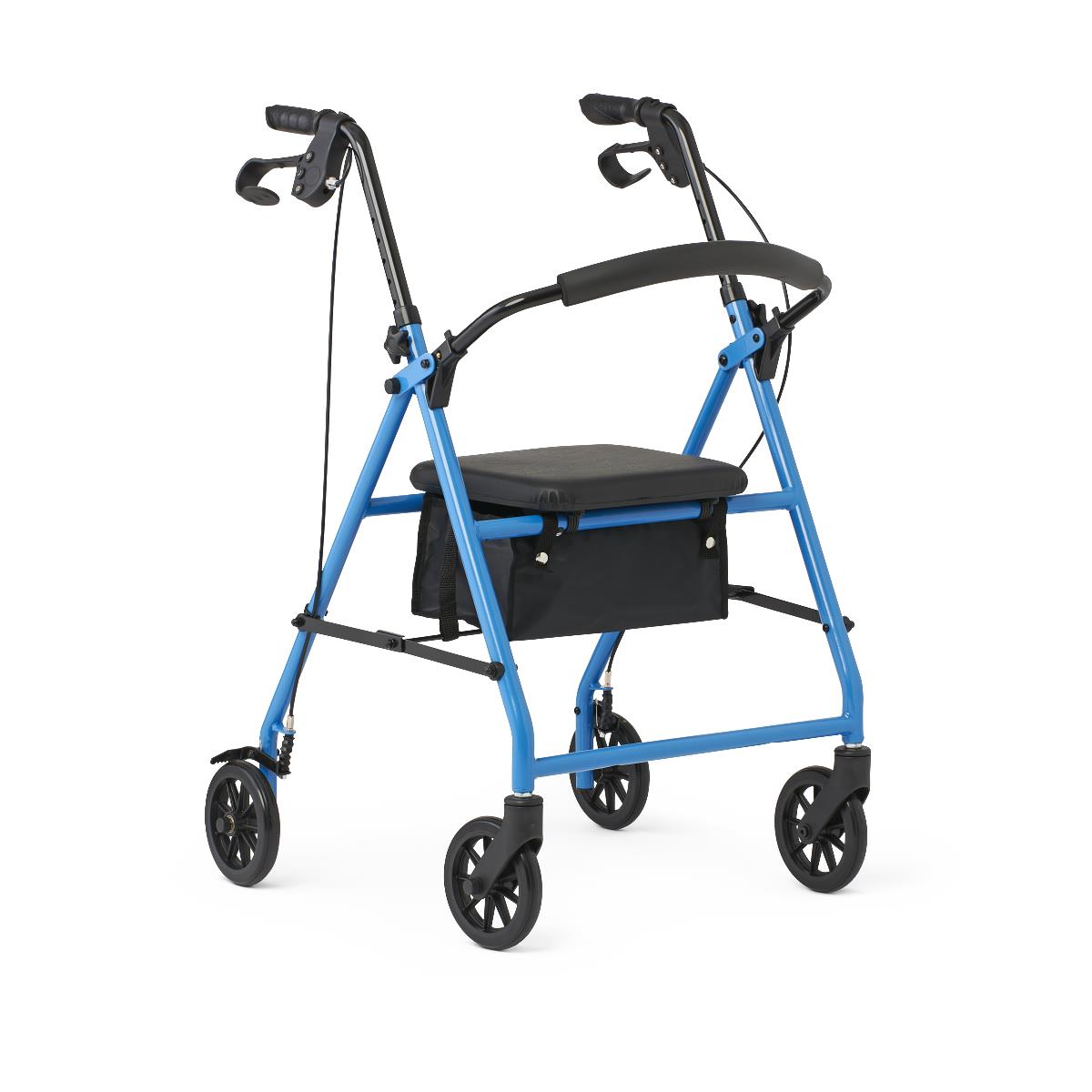 Medline Basic Steel Rollator with 6" Wheels, Light Blue MDS86840EBS