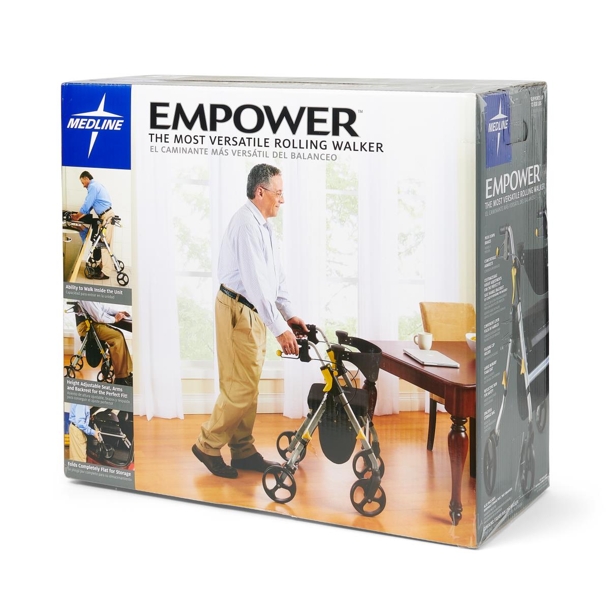Medline Empower Rollator, Silver MDS86845SM