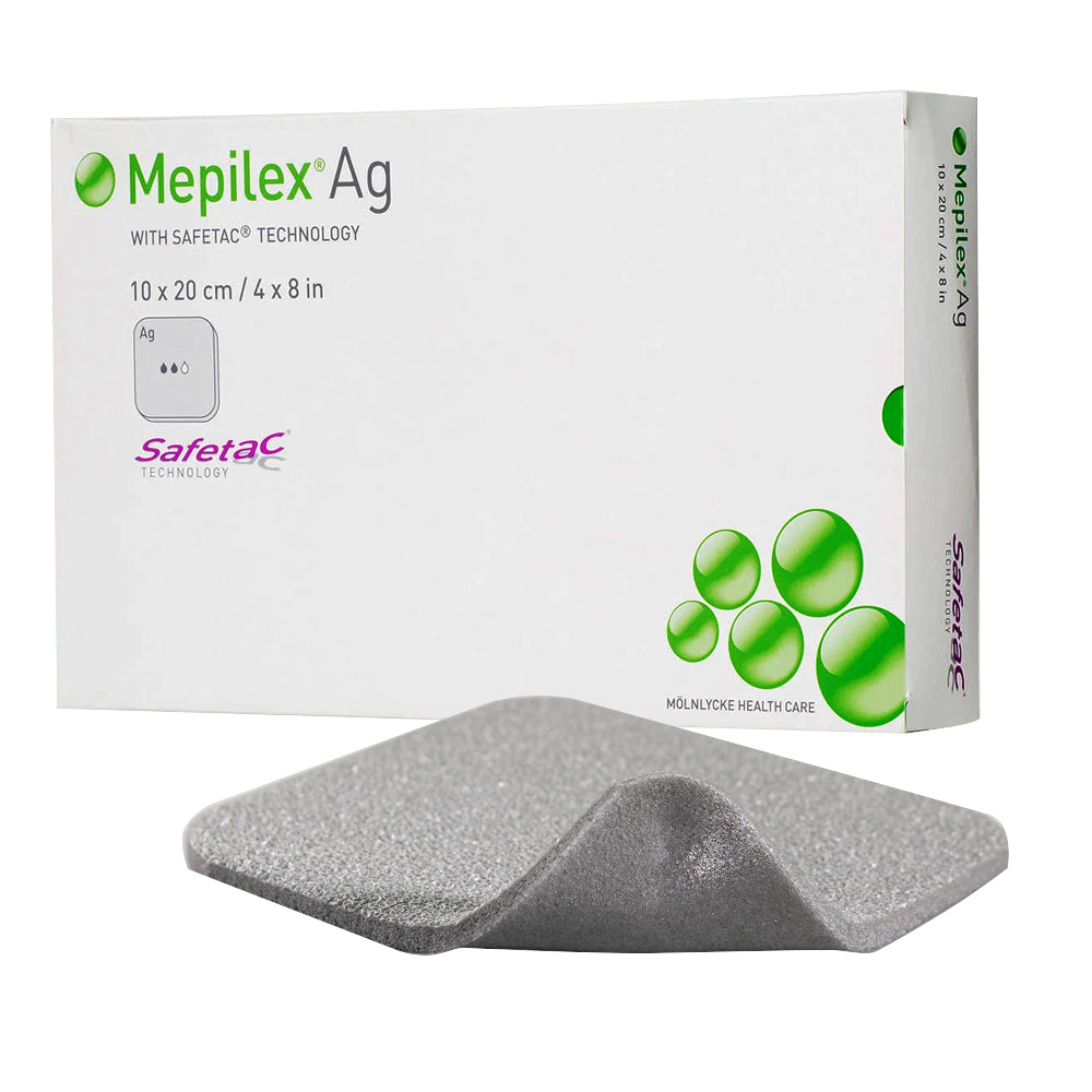 Mepilex Ag 4x4 Silver Foam Dressing, 287100 each