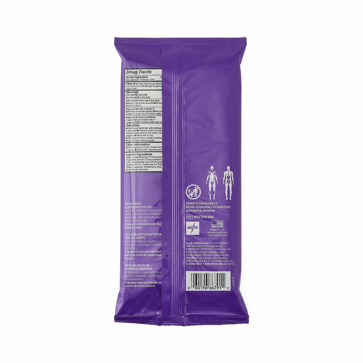ReadyBath LUXE Antibacterial Wash Cloth, Scented, 8/Pk MSC095100H