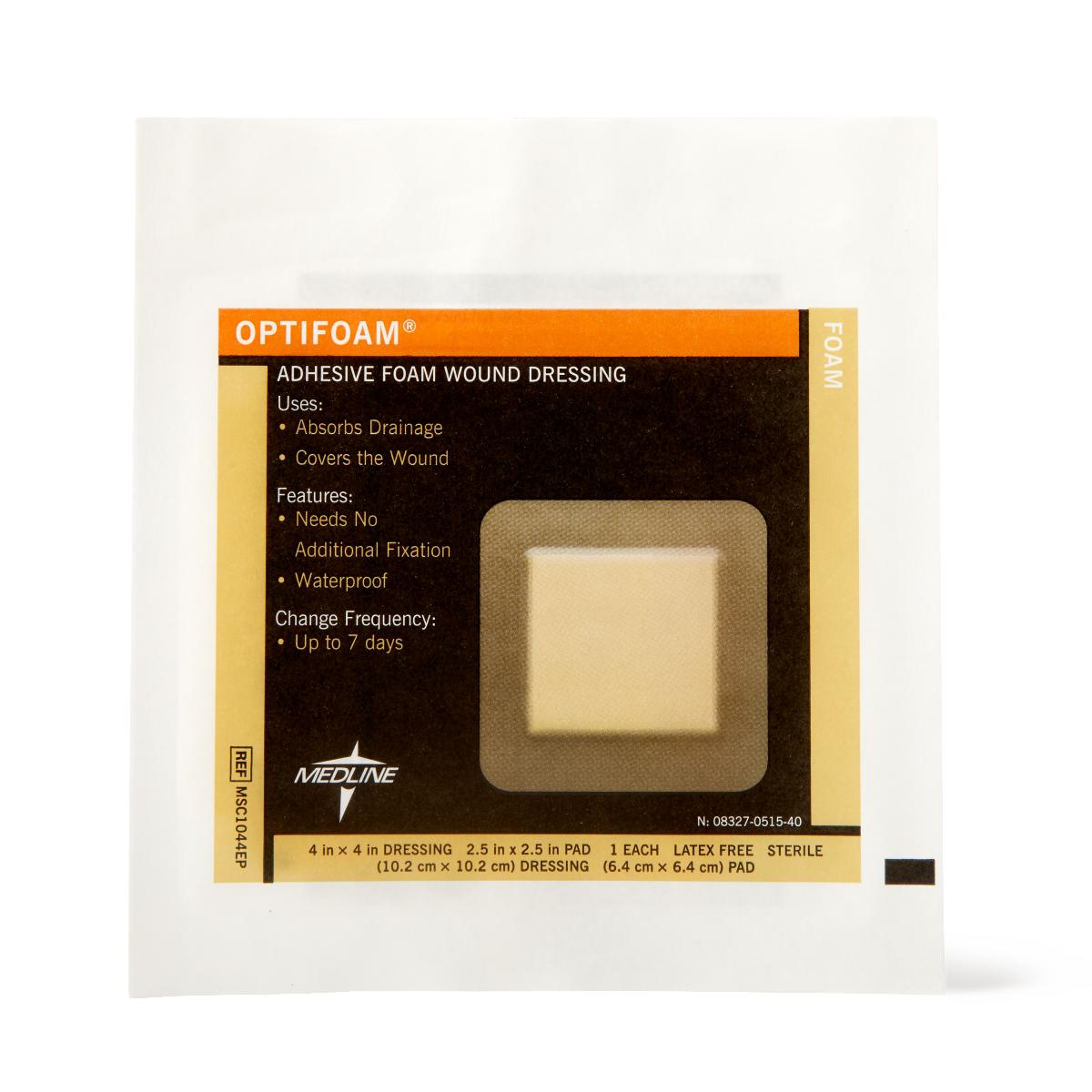 Optifoam 4x4 Adhesive Foam Wound Dressing, each MSC1044EPH