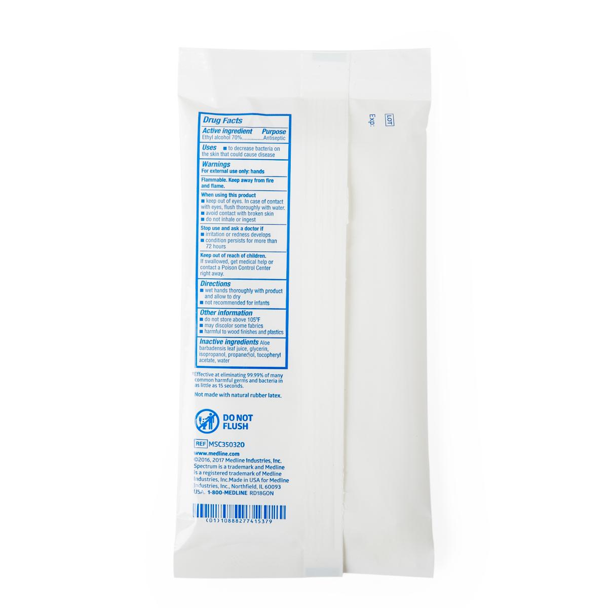 Medline Spectrum Advanced Hand Sanitizer Wipe, 20/pk MSC350320H