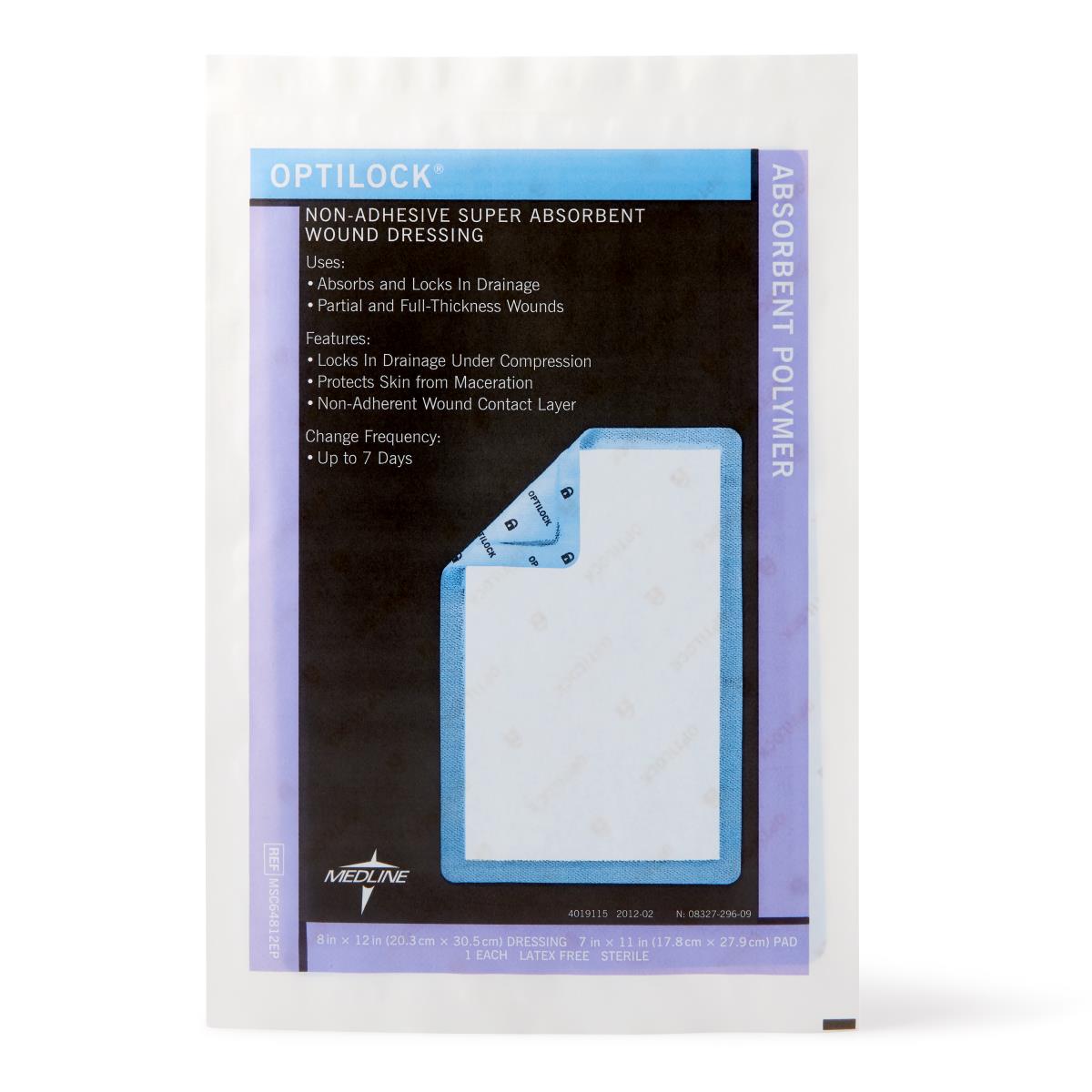 OptiLock Wound Dressing 8" x 12" each MSC64812EPH