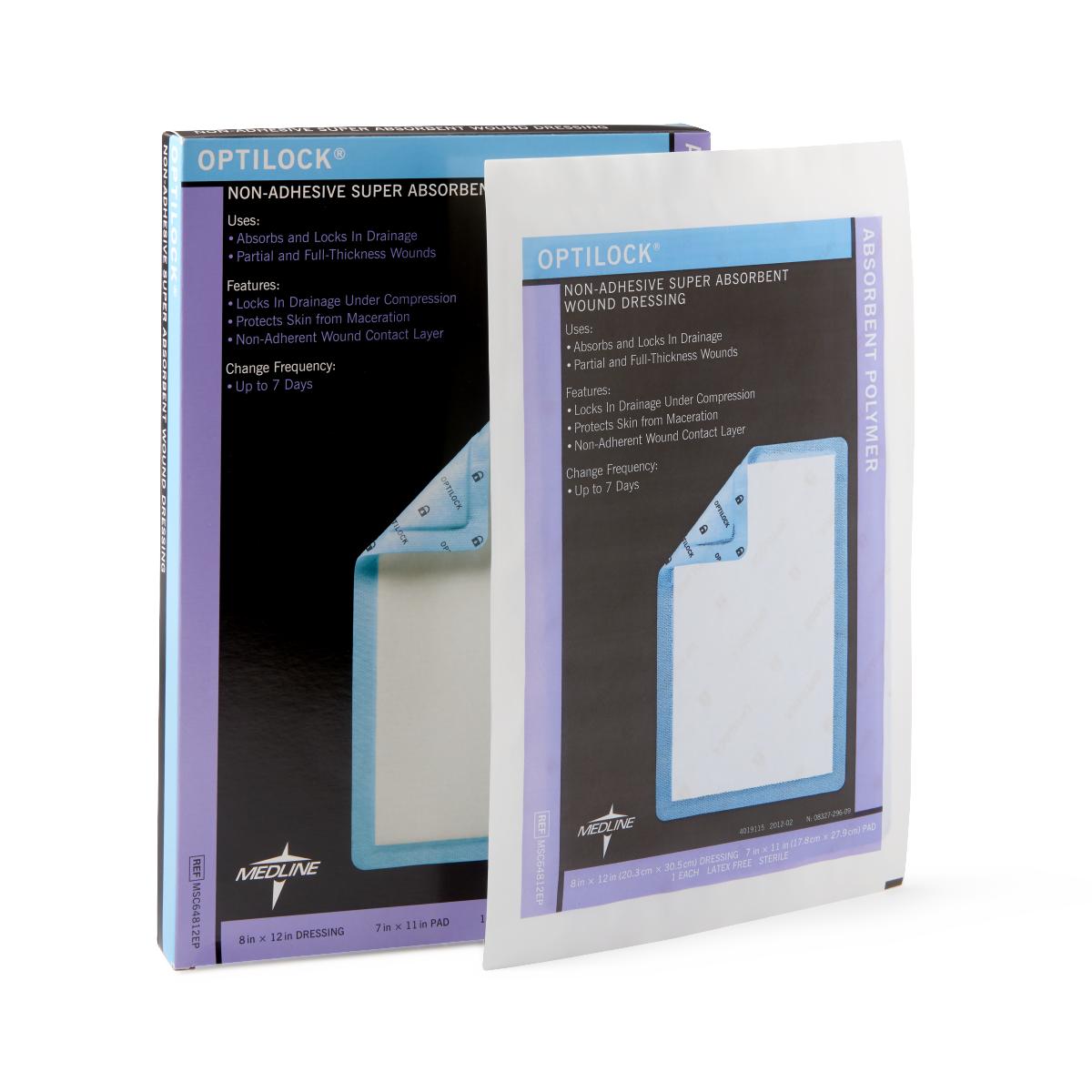 OptiLock Wound Dressing 8" x 12" 10/bx MSC64812EPZ
