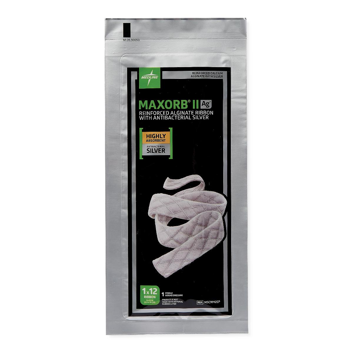 Maxorb II Silver Alginate Wound Dressing 1" x 12" 5/bx MSC9912EPZ
