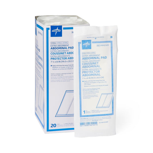 Medline Essentials Sterile Abdominal Pad 8x7.5 20/bx PRM21453Z