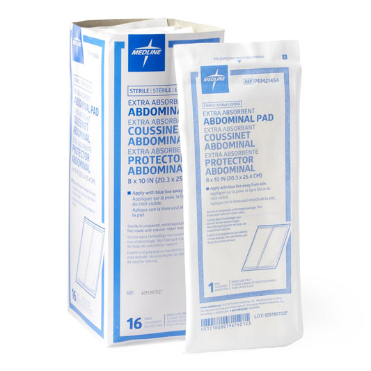 Medline Essentials Sterile Abdominal Pad 8x10 16/pk PRM21454Z