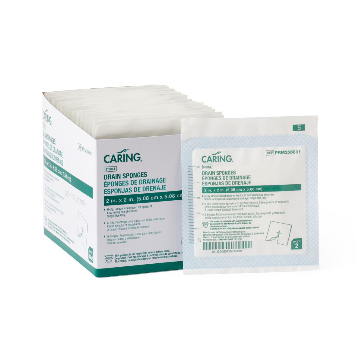 Medline 6-ply 2x2 Nonwoven Gauze Drain Sponge 70/pk PRM256001H