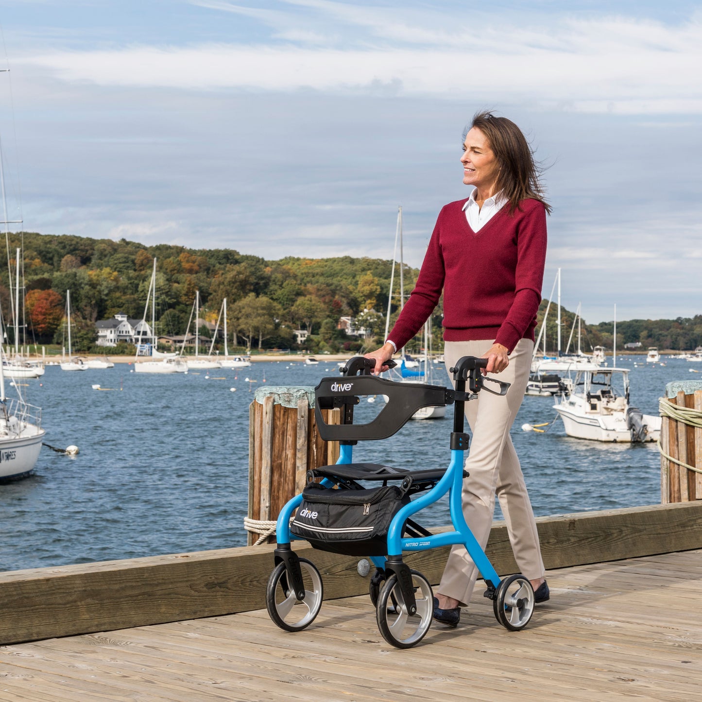 Drive Nitro Sprint Rollator 102662BL-H, Short Height Blue