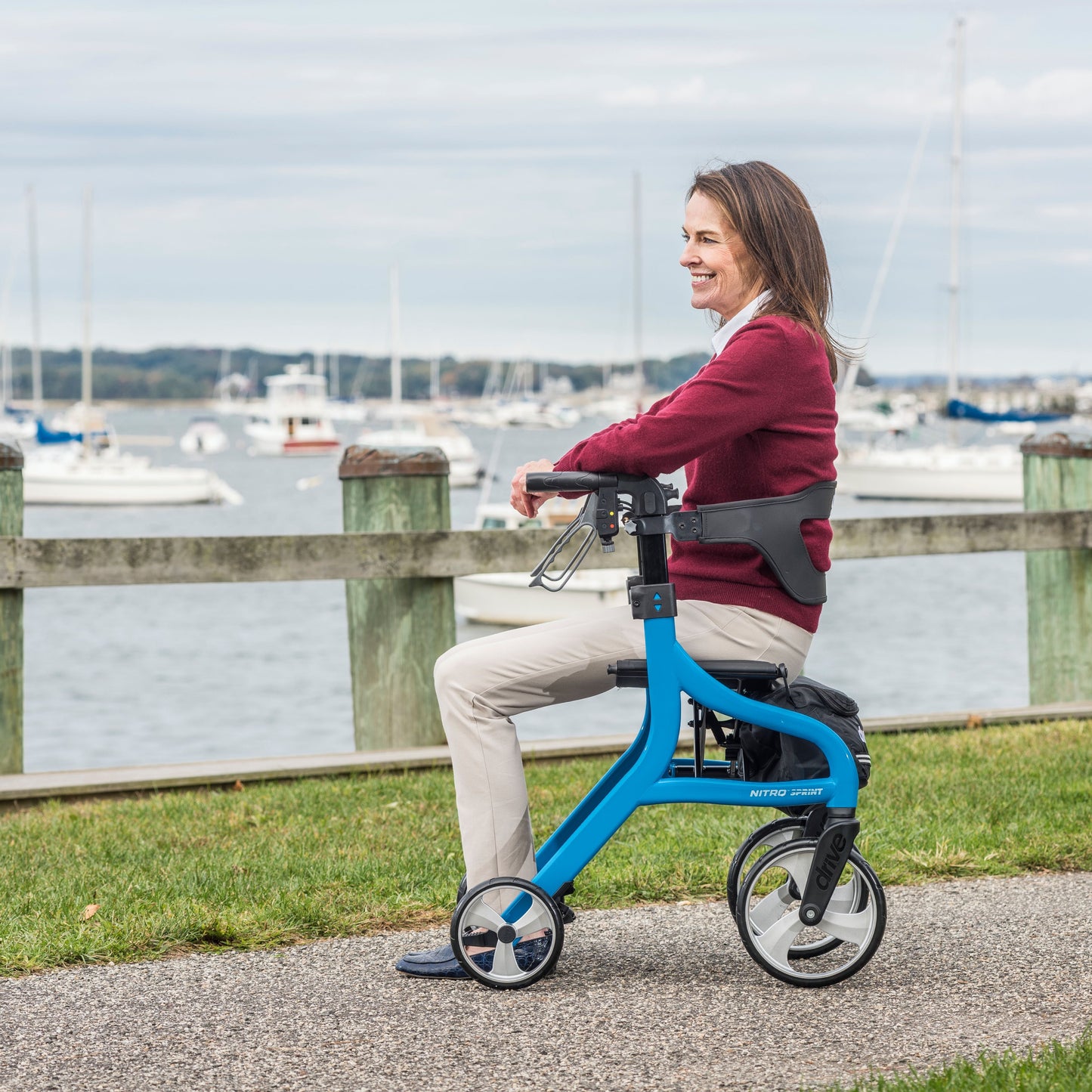 Drive Nitro Sprint Rollator 102662BL-H, Short Height Blue
