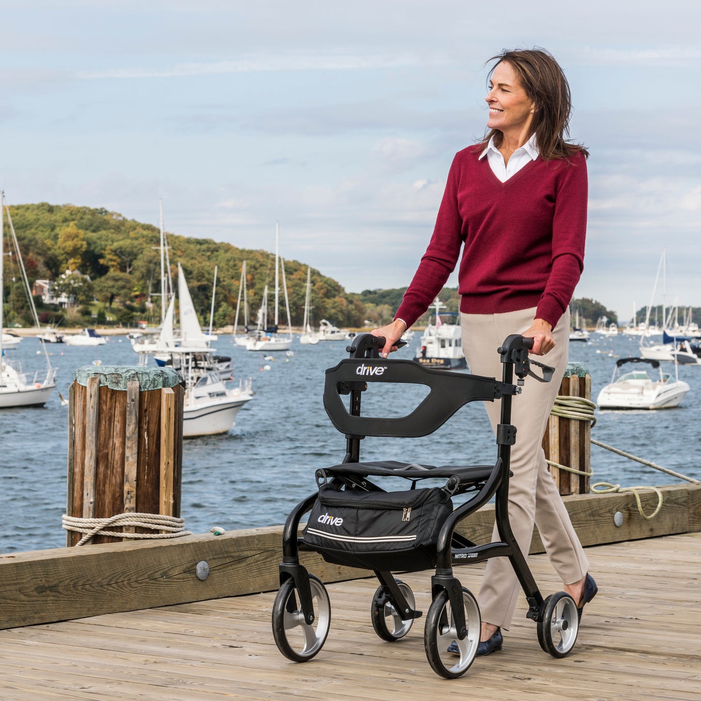 Drive Nitro Sprint Rollator 102662BK, Standard Height Black