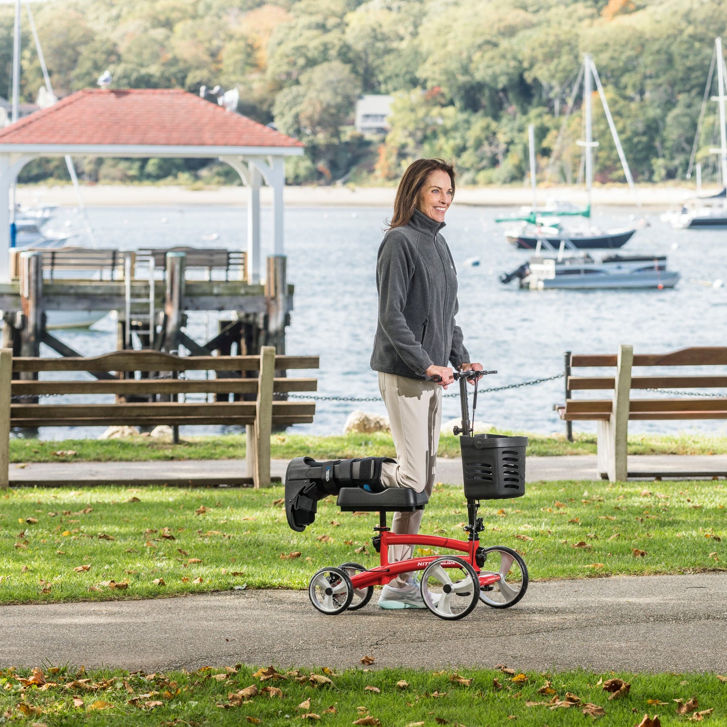 Drive Medical Nitro Glide Knee Walker, 791RD Red