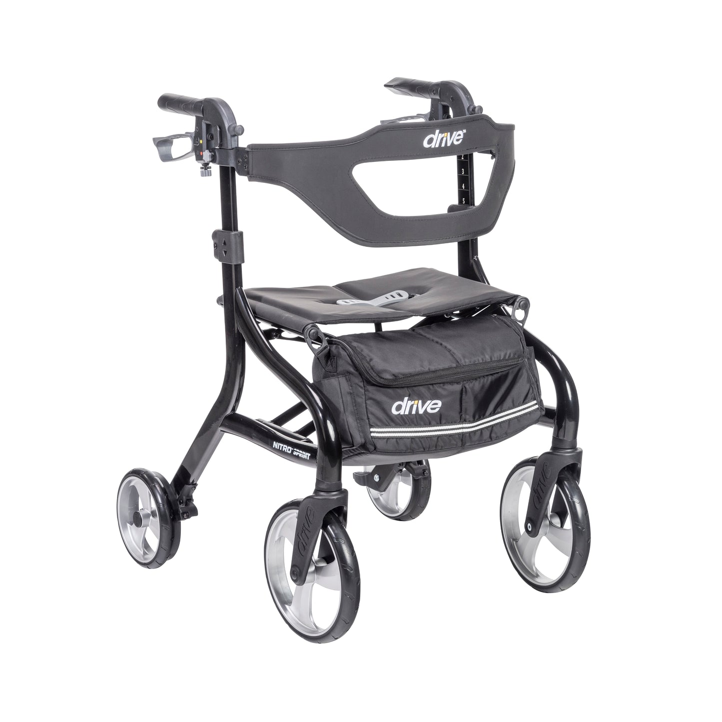 Drive Nitro Sprint Rollator 102662BK, Standard Height Black