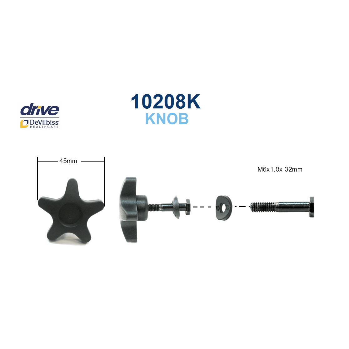 Replacement parts list for Drive Medical R800 series rollator