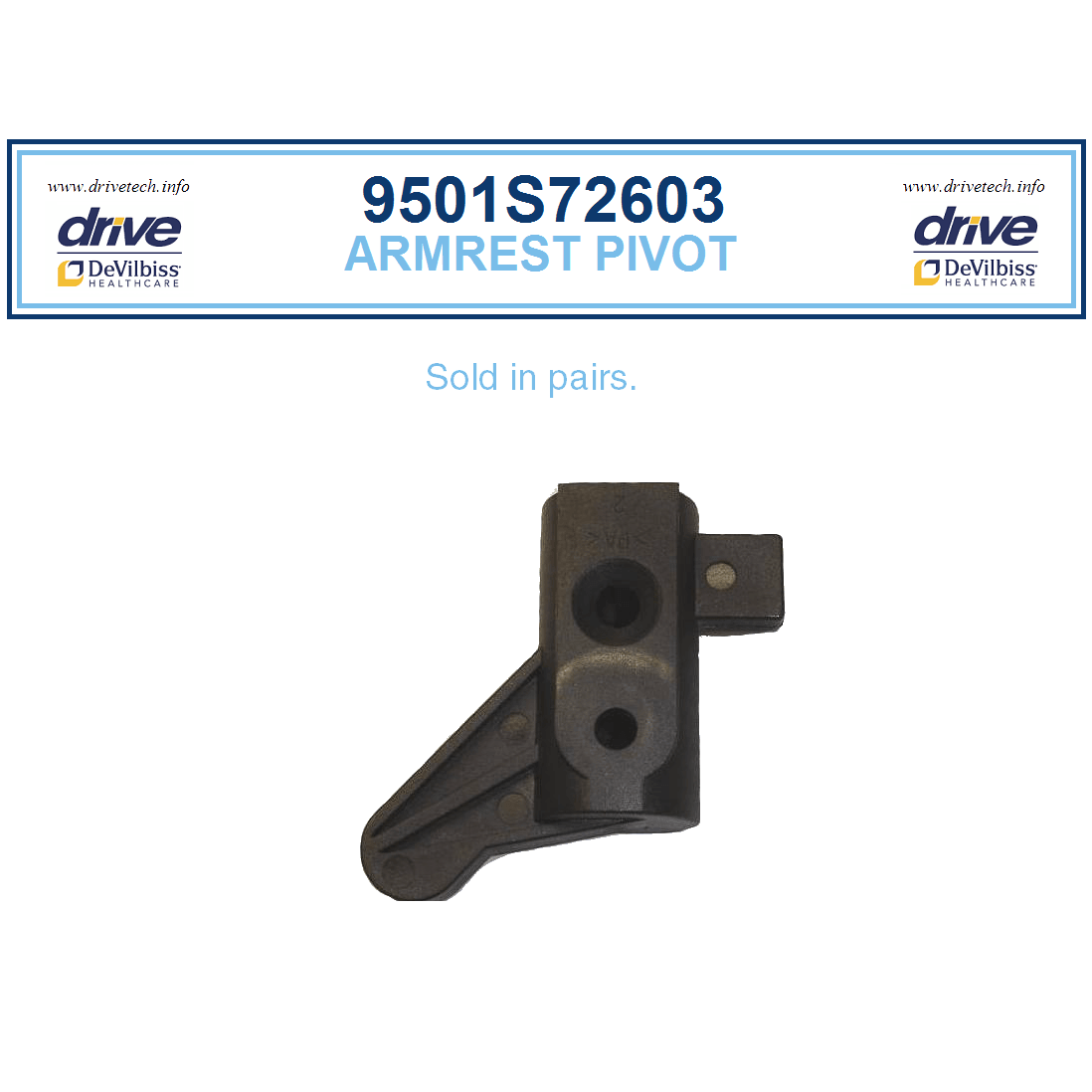 Replacement parts list for Drive Medical R800 series rollator