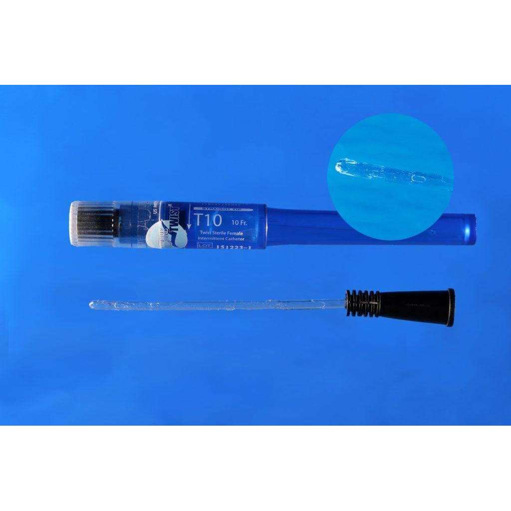 Cure Medical T10 Twist Portable Female Catheter, 10fr. 6 inch