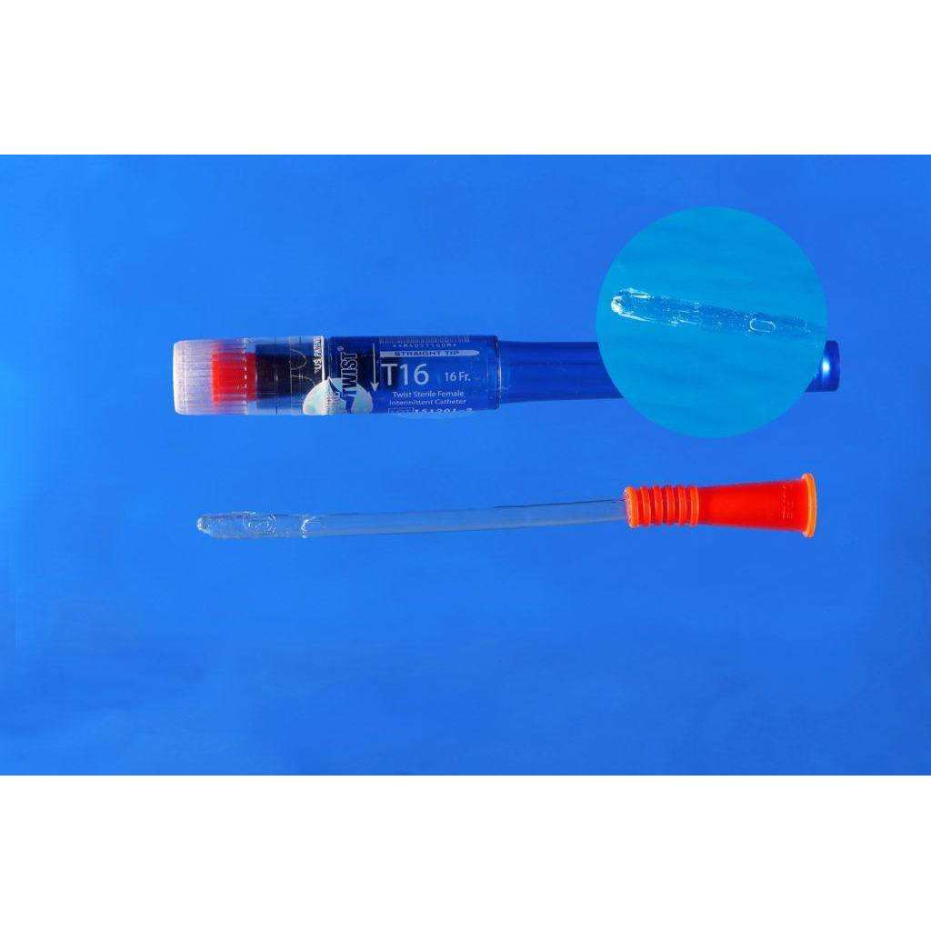 Cure Medical T16 Twist Portable Female Catheter, 16fr. 6inch