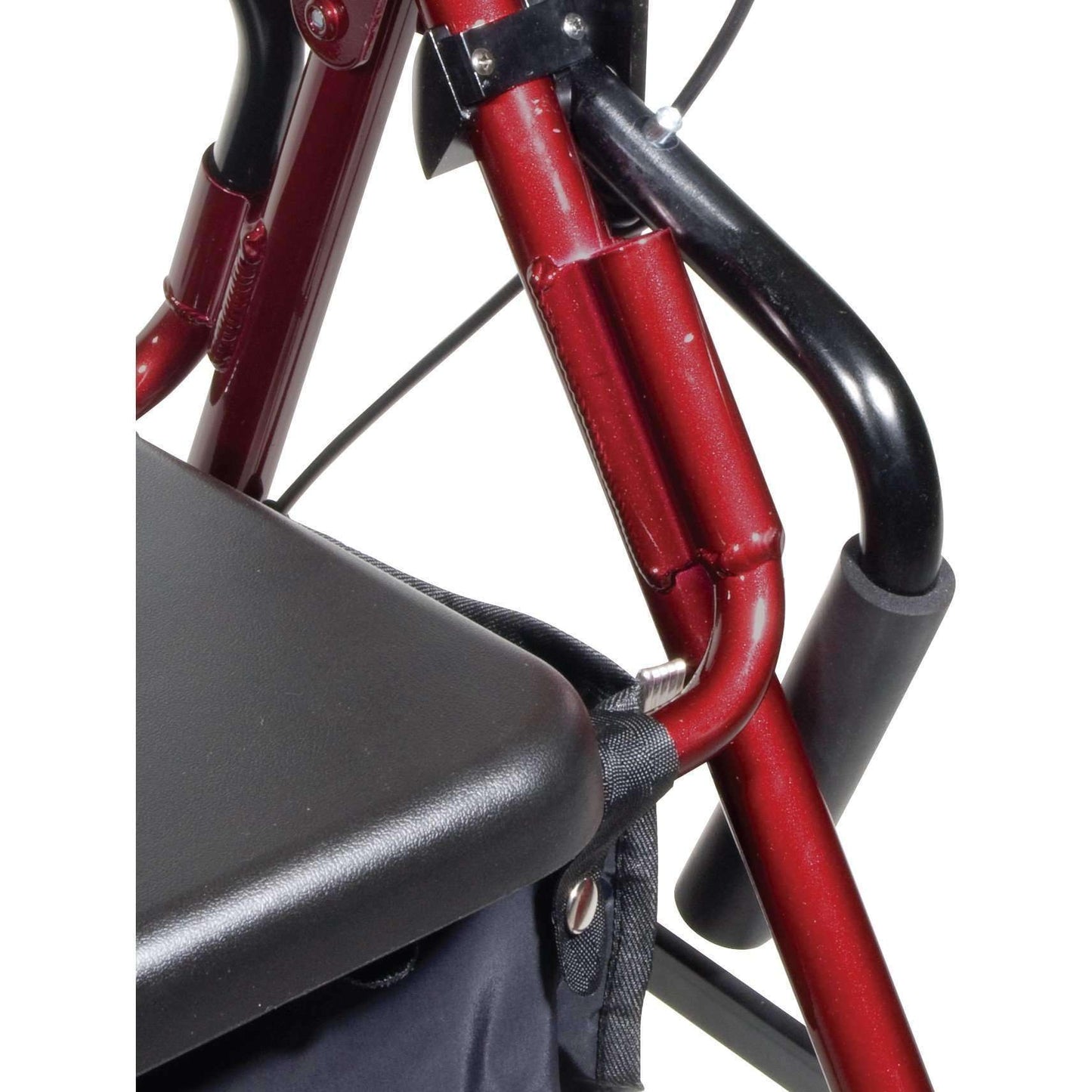 Drive Medical 795BU Duet Rollator/walker transport chair combo, Burgundy