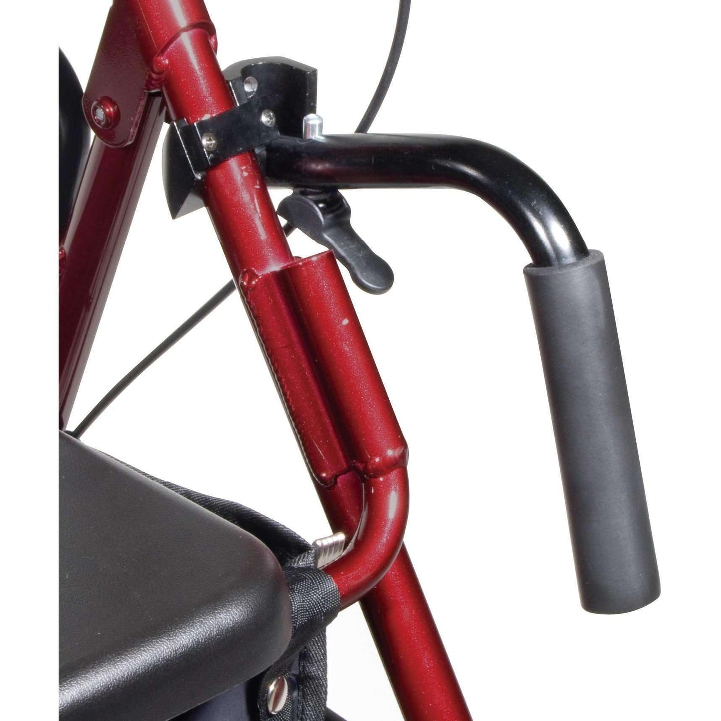 Drive Medical 795BU Duet Rollator/walker transport chair combo, Burgundy