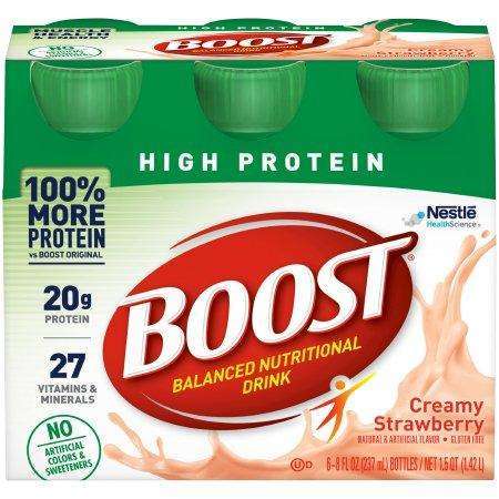 BOOST HIGH PROTEIN Creamy Strawberry 8OZ bottle 24/cs 41679944660