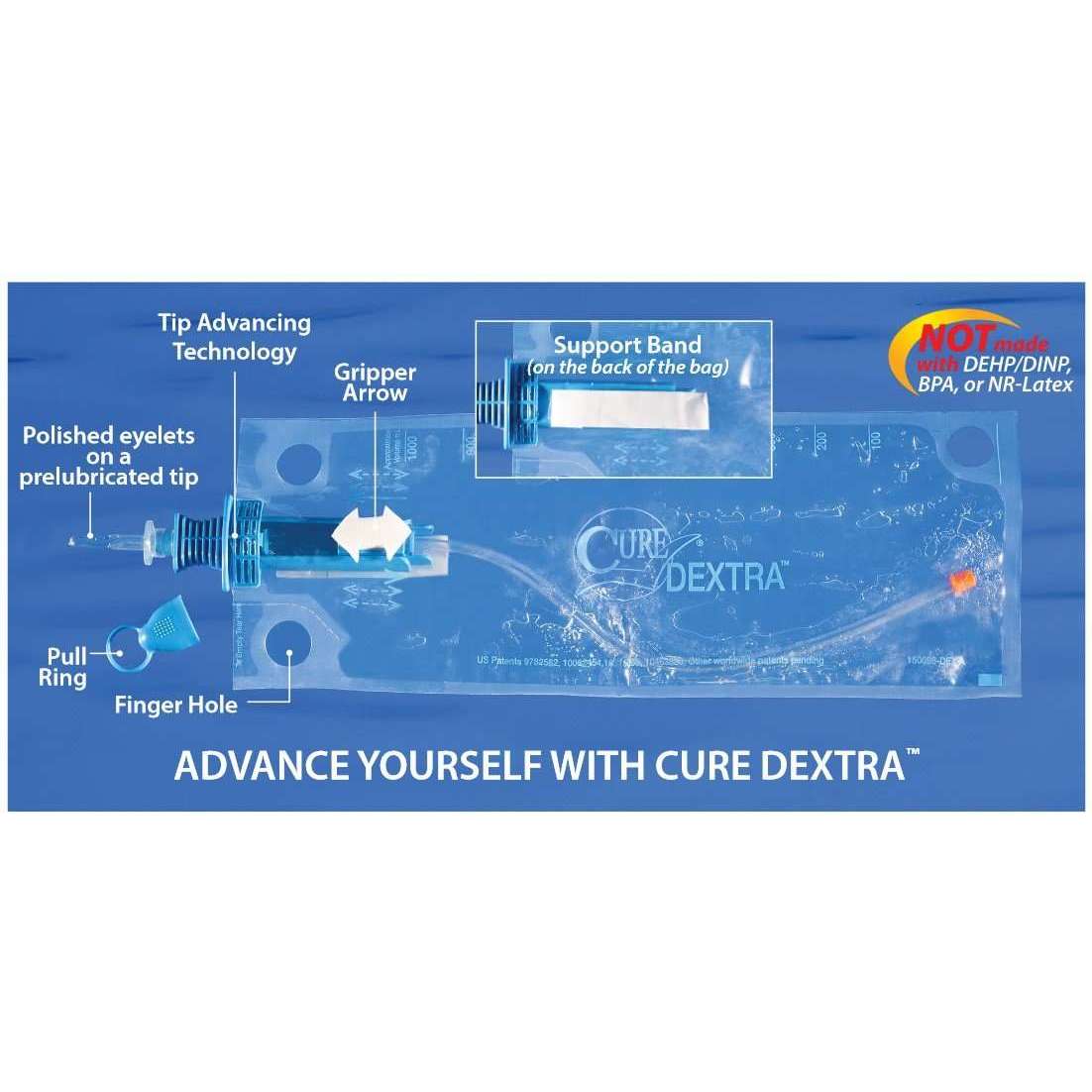 Cure Medical Dextra Closed Intermittent Catheter System 14fr, DEX14