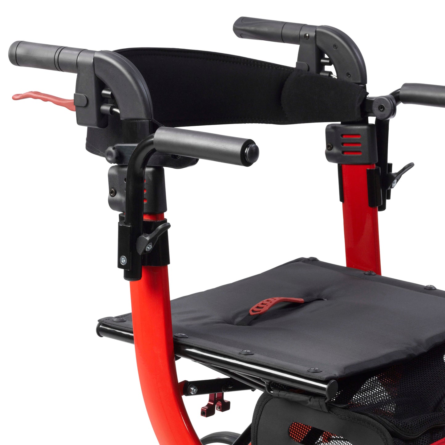 Drive Medical Nitro Duet Dual Function Transport Wheelchair and Rollator Rolling Walker, Red rtl10266dt