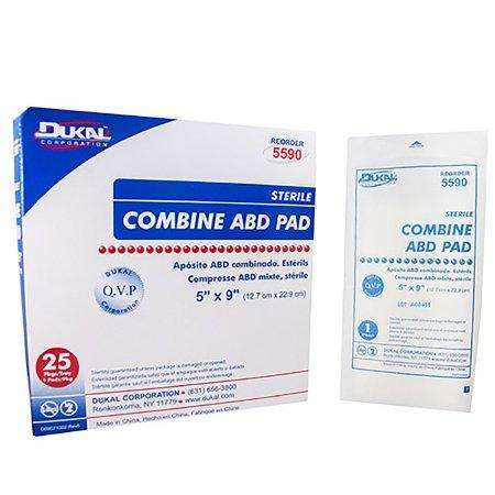 Dukal 5x9 Sterile ABD pads, Pack of 25, 5590