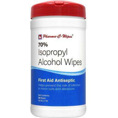 Pharma-C 70% Isopropyl Disinfectant Wipe 5.6"x7" tub/40 200736