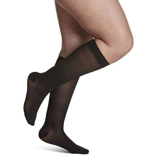 Sigvaris Eversheer 15-20 Mmhg Closed Toe Small Short Calf Compression Hosiery For Women, Black 781CSSW99