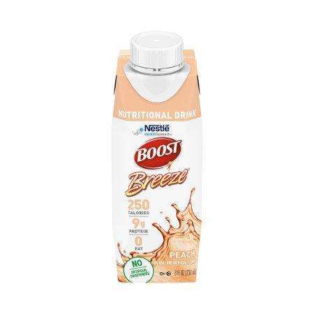 BOOST BREEZE Peach 8oz screw top carton 24/CS