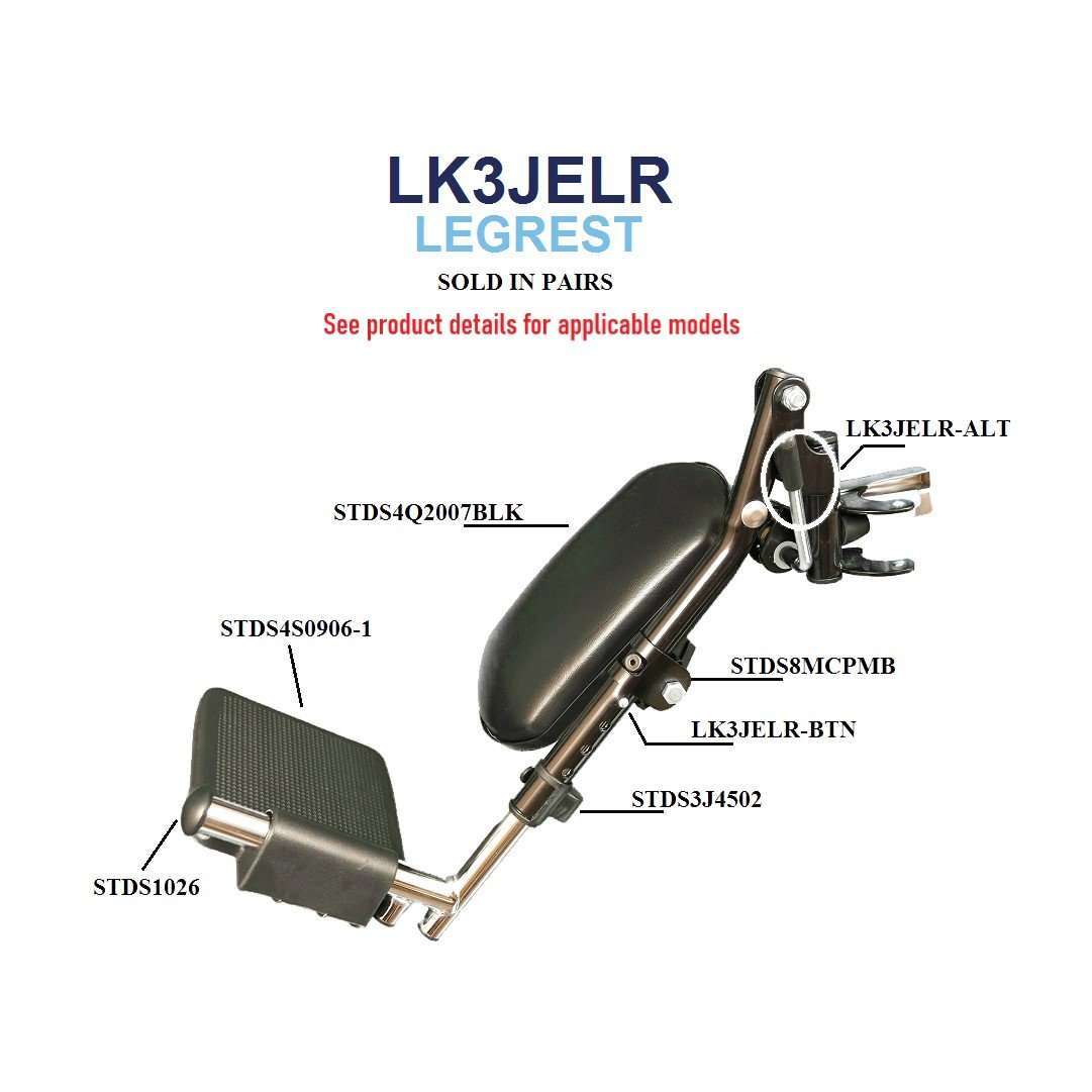 Replacement Elevating Legrest for Drive Medical Wheelchairs, LK3JELR